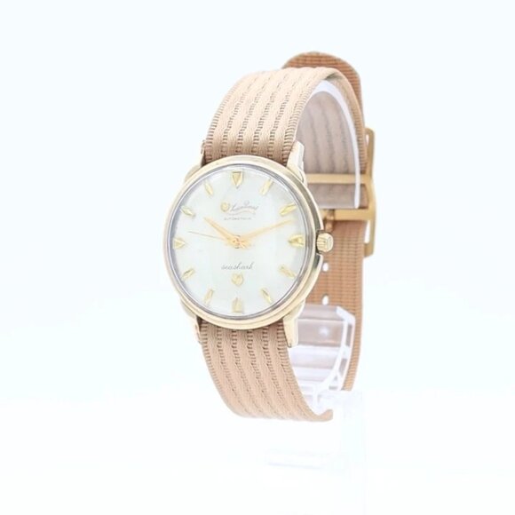 Vintage 33mm Lucien Piccard Seashark Men\'s Automatic Wristwatch 10k Gold Filled